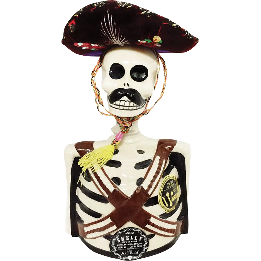 Los Azulejos Skeleto Skelly Anejo Tequila 750ml