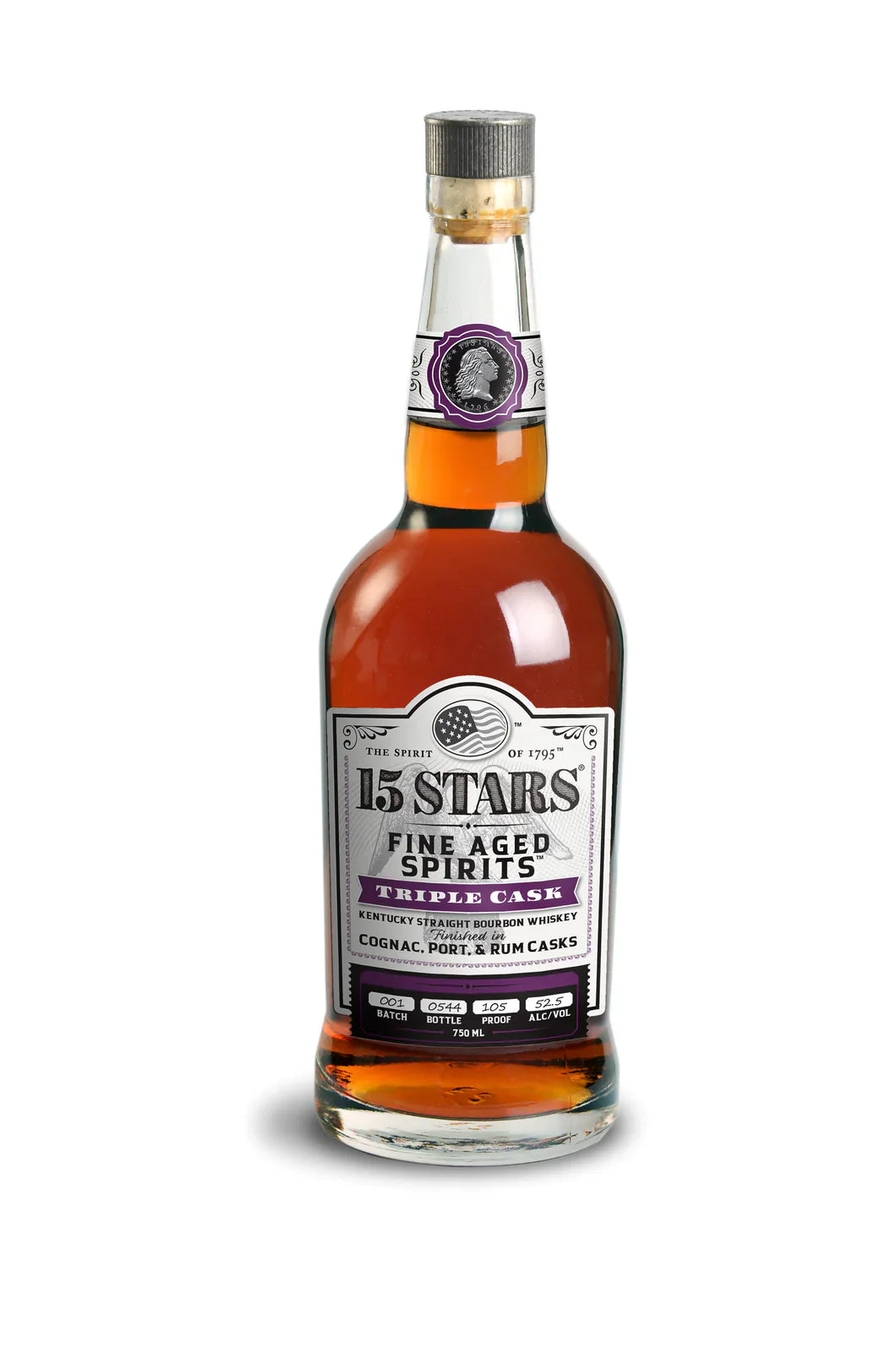15 Stars Batch 001 Triple Cask Fine Aged Kentucky Straight Bourbon Whiskey 750ml