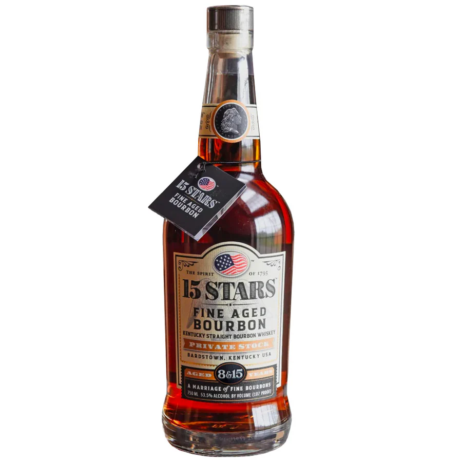 15 Stars Private Stock 8 & 15 Year Blended Bourbon Whiskey 750ml