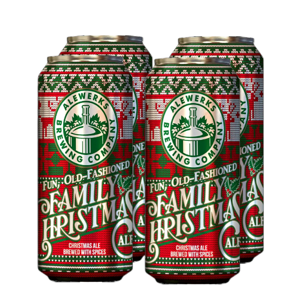 Alewerks Fun Old Fashioned Family Christmas Ale Beer 16-Oz Can 4-Pack