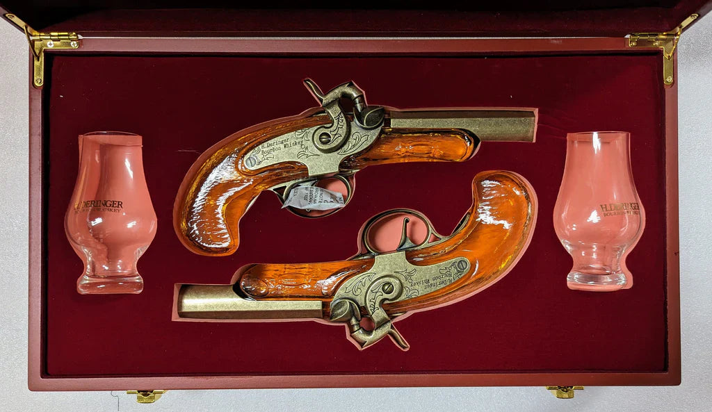 H. Deringer Pistol Bourbon Whiskey With Glasses 200ml 2-Gift Pack
