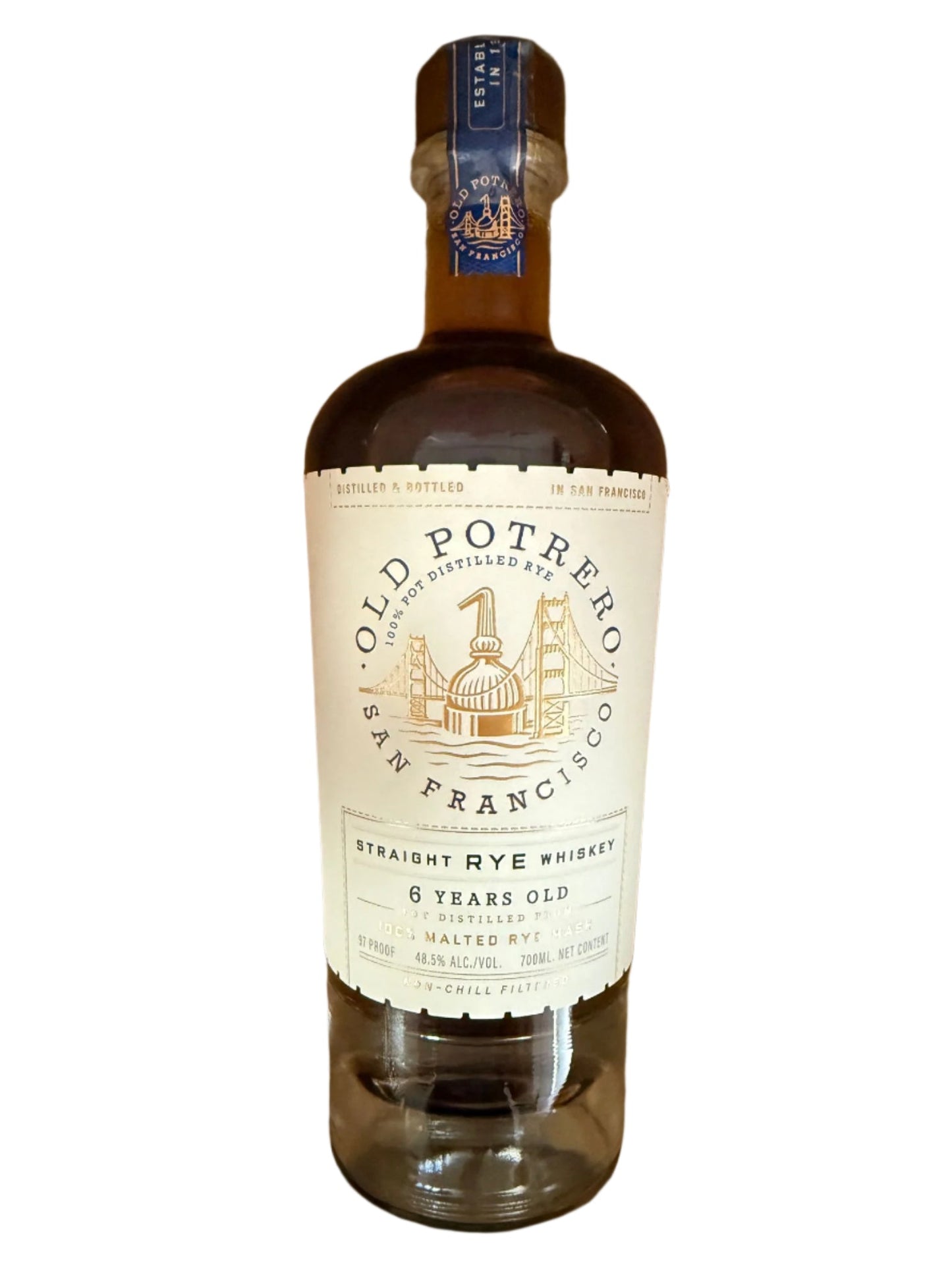 Old Potrero 6 year Old Single Malt Straight Rye Whiskey 700ml