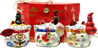 Yamato Lucky Cats Bottles Set Japanese Whisky 375ml Bundle 3-Pack