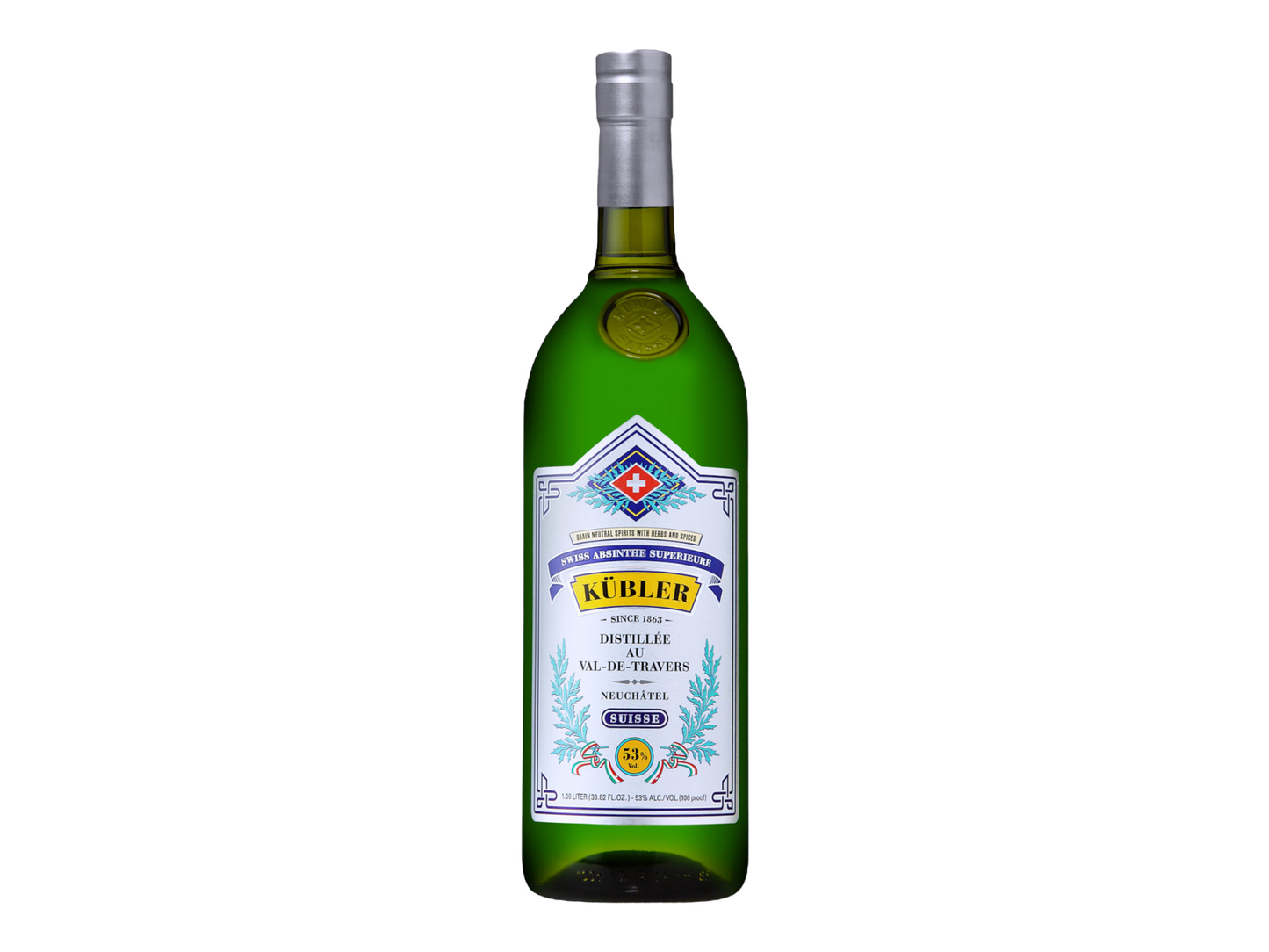 KUBLER ABSINTHE ORIGINAL 106 PROOF 1 LTR