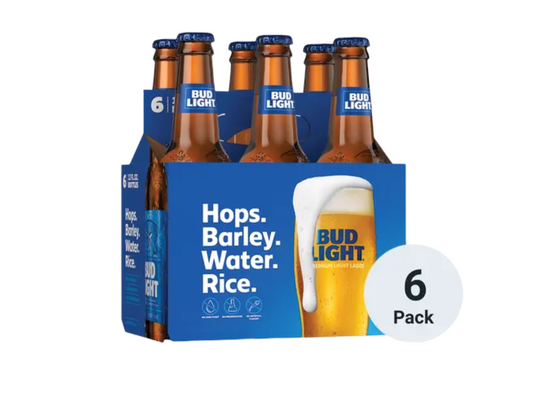 Budweiser Bud Light Lager Beer 12-Oz Bottle 6-Pack