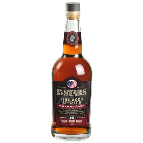 15 Stars 10 Years Old Fine Aged Sherry Cask Finished Straight Bourbon Whiskey 750ml