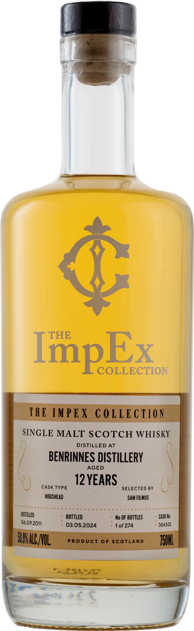 2011 The Impex Collection 12 Year Old Benrinnes Hogsheads Cask No. 306532 Single Malt Scotch Whisky 750ml