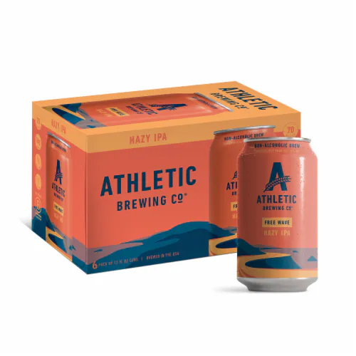 Athletic Brewing Non Alcoholic Free Wave Hazy India Pale Ale Beer 12-Oz Can 6-Pack