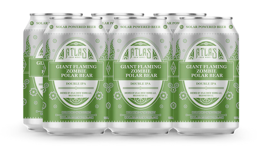 Atlas Brew Works Giant Flaming Zombie Polar Bear Double IPA Beer 6-Pack