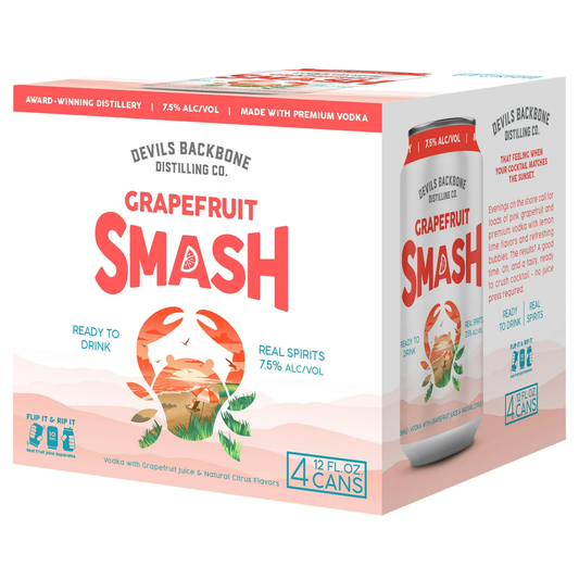 Devil's Backbone Brewing Grapefruit Smash Vodka Cocktail 12-Oz Can 4-Pack