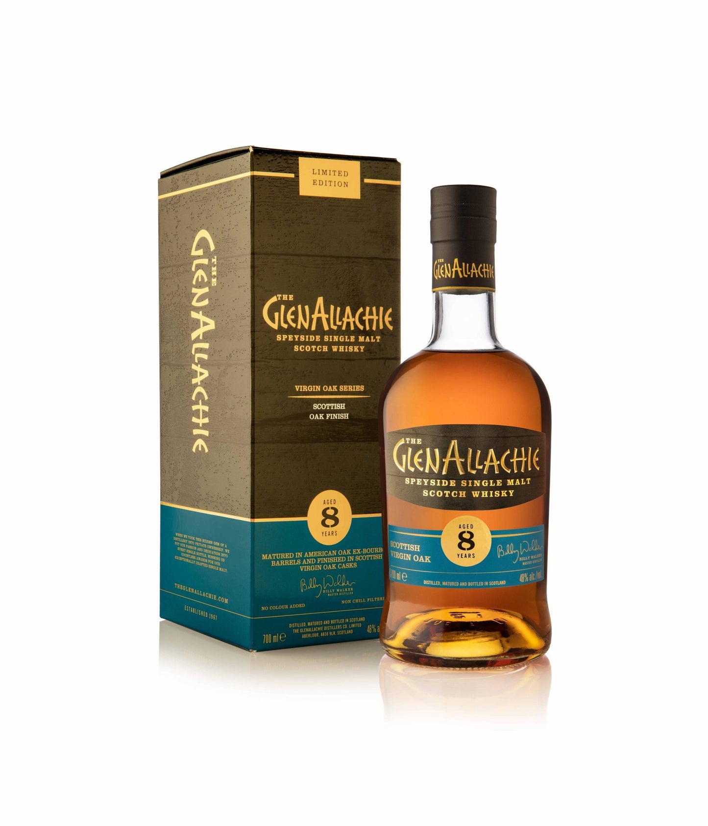 GlenAllachie Scottish Virgin Oak 8 Year Old Single Malt Scotch Whisky 700ml