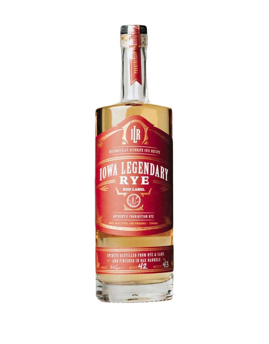 Iowa Legendary Authentic Prohibition Batch No.43 Red Label Rye Whiskey 750ml