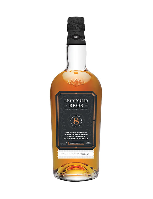 Leopold Bros. Three Chamber Rye Cask Finish Cask Strength 8 Year Old Straight Bourbon Whiskey 750ml