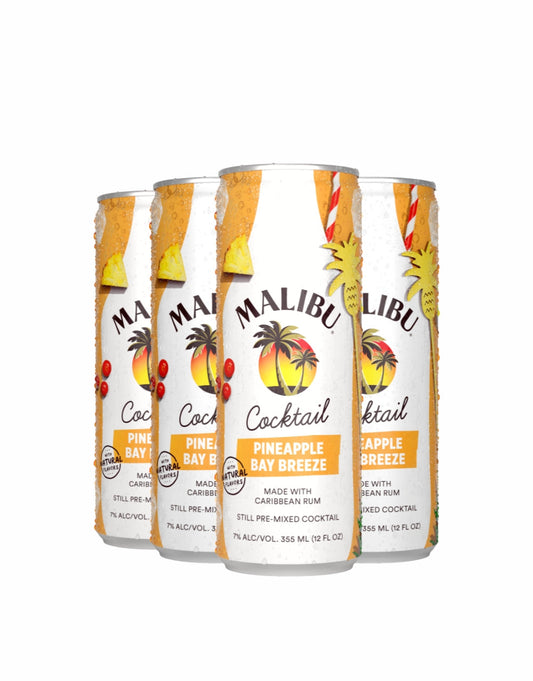 Malibu Pineapple Bay Breeze Cocktail 12-Oz 4-Pack Can