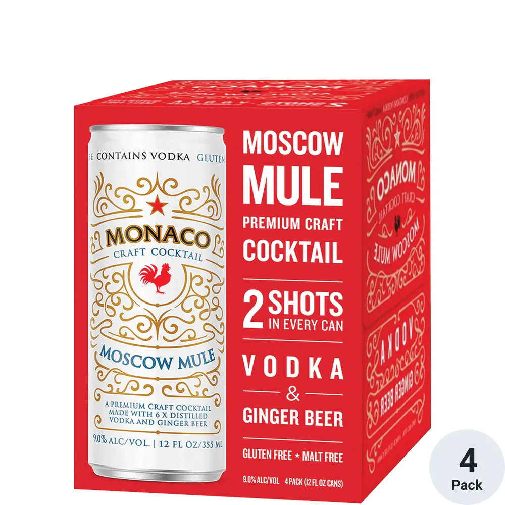 Monaco Moscow Mule Cocktail 12-Oz Can 4-Pack