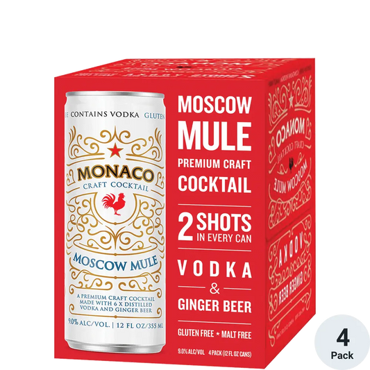 Monaco Moscow Mule Cocktail 12-Oz Can 4-Pack