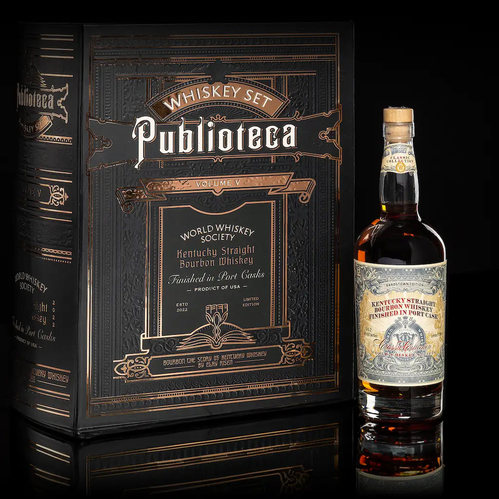 World Whiskey Society Publioteca Bourbon Whiskey 750ml Set