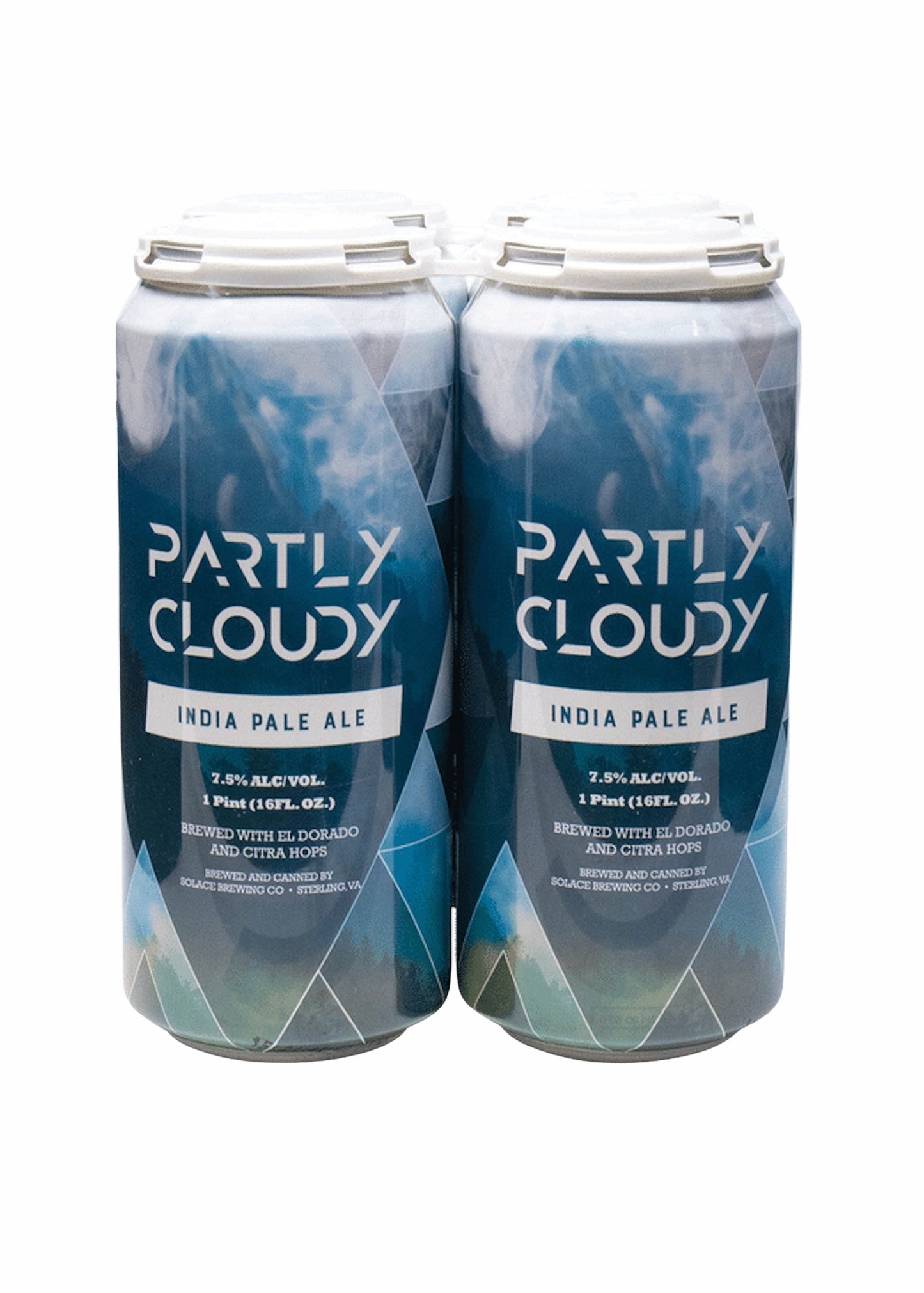Solace Brewing Partly Cloudy India Pale Ale Beer 16-Oz Can 4-Pack