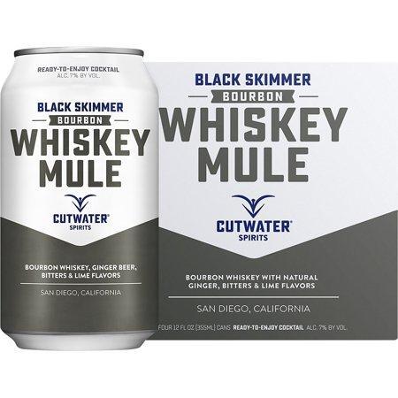 Cutwater Spirits Black Skimmer Bourbon Whiskey Mule Cocktail 12-Oz Can 4-Pack