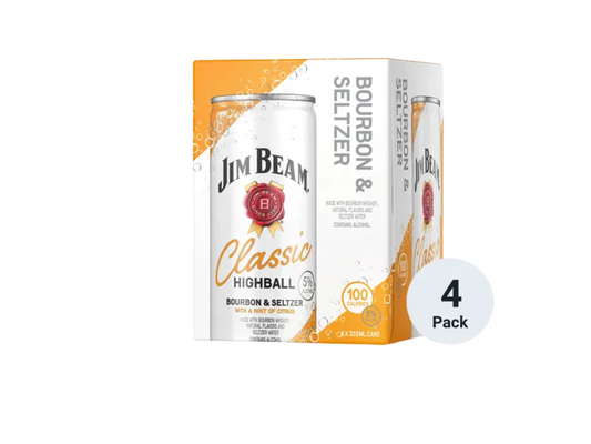 Jim Beam Classic Highball Bourbon & Seltzer 4-Pack Cans
