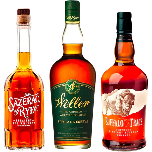 Buffalo Trace Bourbon, Weller Special Reserve & Sazerac Rye Whiskey 750ml Bundle 3-Pack